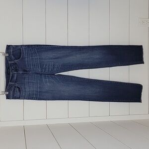 ANN TAYLOR 4T the slim boyfriend blue denim straight leg jeans raw edge